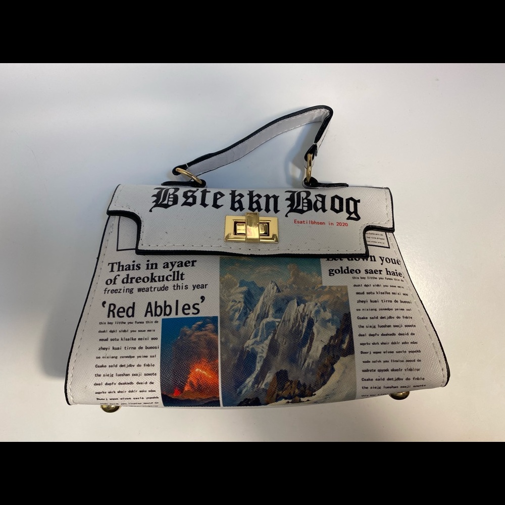 Newspaper themed bag